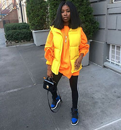 Yellow and orange lookbook fashion with blazer, jacket, denim: T-Shirt Outfit,  Street Style,  fashioninsta,  Yellow And Orange Outfit,  Girls Tomboy Outfits,  Yellow Jacket  