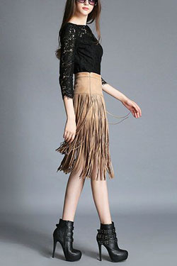 Outfit with cocktail dress, skirt: Cocktail Dresses,  fashion model,  Long hair,  Fringe Skirts  