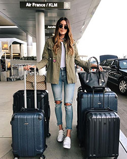 Dresses ideas travel summer outfits luggage and bags, street fashion: Airport Outfit Ideas,  Street Style  