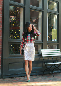 J crew holiday party outfit: Sequin Skirts,  Street Style  