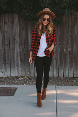 Clothing ideas cute outfits fall, winter clothing, street fashion, t shirt: winter outfits,  T-Shirt Outfit,  Street Style,  Brown Outfit,  Plaid Outfits  