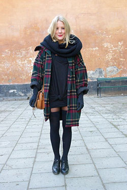 Outfit over the knee socks: Wedding dress,  T-Shirt Outfit,  Knee highs,  Street Style,  Plaid Outfits  
