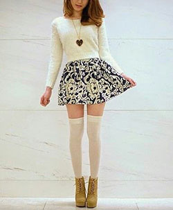 Cute knee high socks outfits white: fashion model,  Hot Girls,  White Outfit,  Knee highs,  Thigh High Socks  