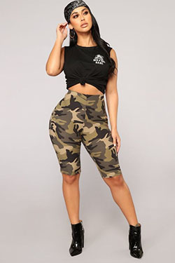 Shayla Camo Athletic Biker Shorts: Biker Short  