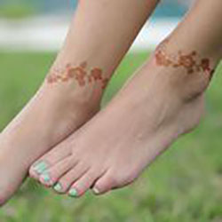 Floral Bangle Henna Tattoo for Wrist or Ankle: 