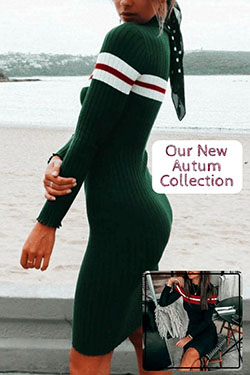 Women's Casual Striped Bodycon Dress | Summer Outfit Ideas 2020: Outfit Ideas,  summer outfits,  Dresses Ideas,  Casual Outfits,  Womens clothing,  Bodycon dress,  Striped Dress  