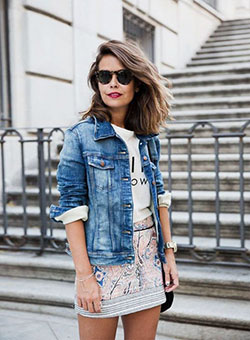 40 Stylish Denim Jacket Outfit Ideas for Spring | Summer Outfit Ideas 2020: Denim,  jacket,  Outfit Ideas,  summer outfits,  Spring Outfits,  Stylevore,  Boxy Jacket,  Denim Jacket with Crop Top  