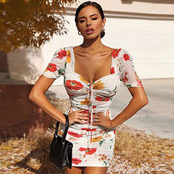 ROSITA FLORAL SWEETHEART TIE MINI DRESS: Cool Fashion,  party outfits  