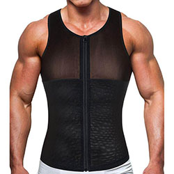 Men Tight Zipper Slimming Tank Top: 