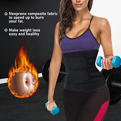 Neoprene Waist Trainer with 2 Brands Prevent Roll Up & Down: 