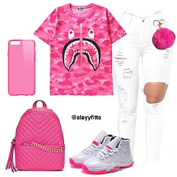 Pink&white fit: 
