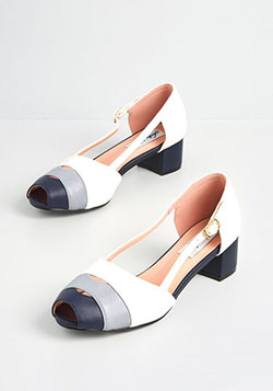 Collectif Lulu Hun x Collectif A Retro Rendezvous Heel in White/Navy: 