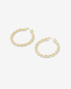 Express X Luv Aj Twisted Rope Chain Hoop Earrings | Express: 