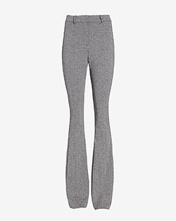 High Waisted Herringbone Twill Flare Pant | Express: 