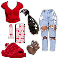 Red baddie fit: 