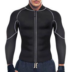 Men's Neoprene Long Sleeve Weight Loss Sauna Fitness Jacket - Nebility: 