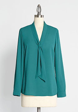 Pleasant Confidence Tie-Neck Top: 