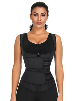 FEELINGIRL ZIPPER PLUS SIZE WAIST TRAINER VEST FOR WEIGHT LOSS WITH DOUBLE VELCRO: 