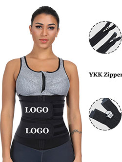 Black Big Size Latex Waist Slimmer With YKK Zipper Body Shapewear: 