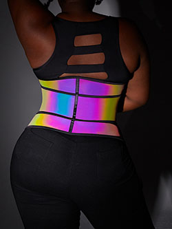 Rainbow Reflective Latex Waist Trainer Calories Burning: 