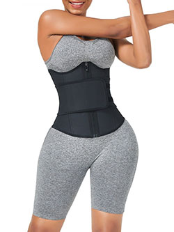 Black Bust Support Latex Waist Trainer With Belt Lose Weight: 