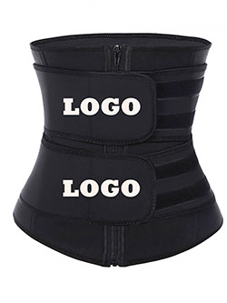 Double Belt Black Big Size Latex Waist Trainer For Loss Weight: 