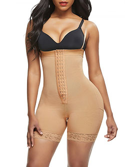 Skin Color Adjustable Strap Full Shapewear Plus Size Curve Slimmer: 