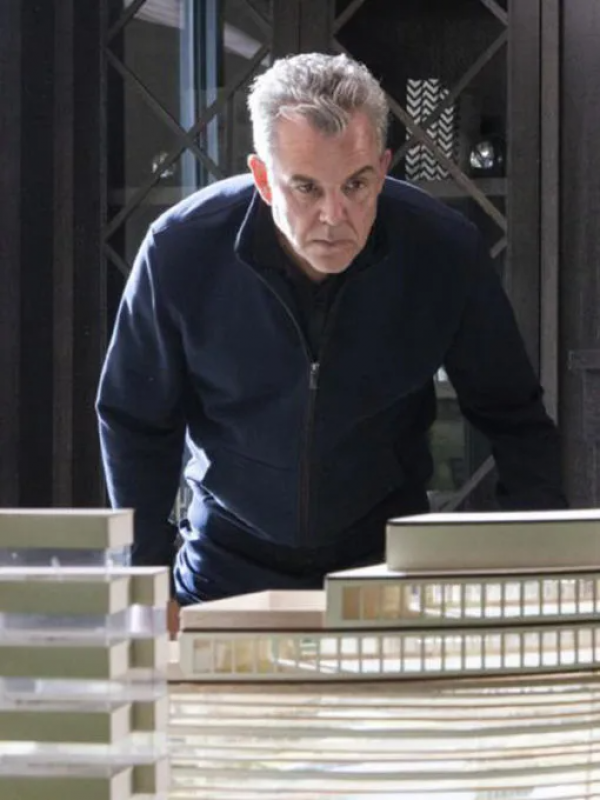 Danny Huston Yellowstone Navy Blue Cotton Jacket: jacket  