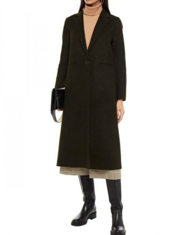 Yellowstone S04 Beth Dutton Green Long Single Breasted Coat: 