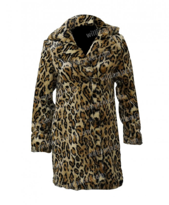 Beth Dutton Yellowstone S02 Leopard Print Fur Trench Coat: 