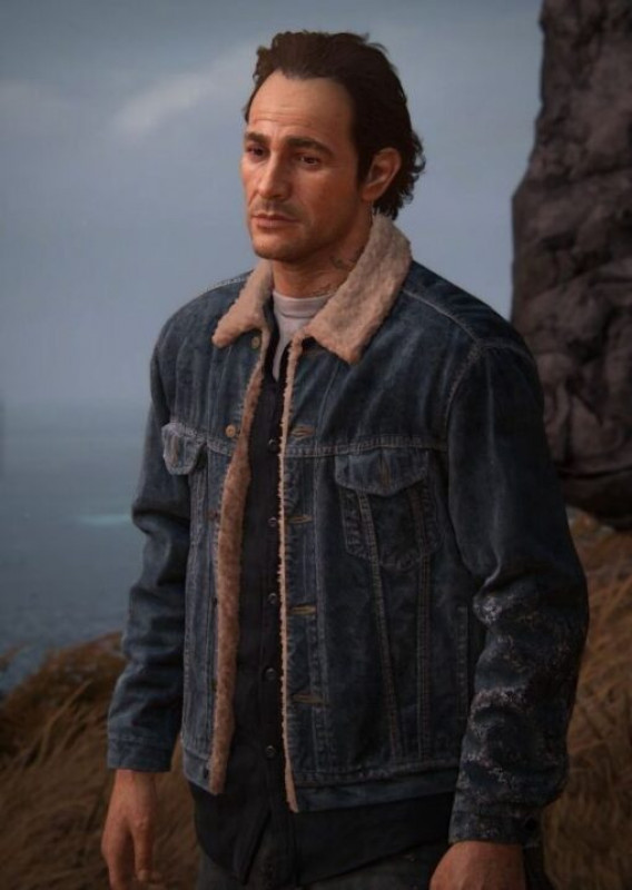 Uncharted Samuel Drake Denim Trucker Utility Sherpa Jacket: 