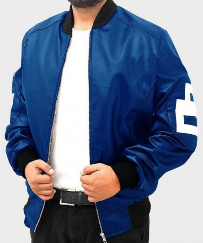 David Puddy Seinfeld 8 Ball Blue Bomber Jacket: 