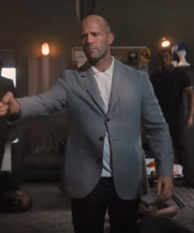 Jason Statham Wrath Of Man Grey Suiting Blazer: 