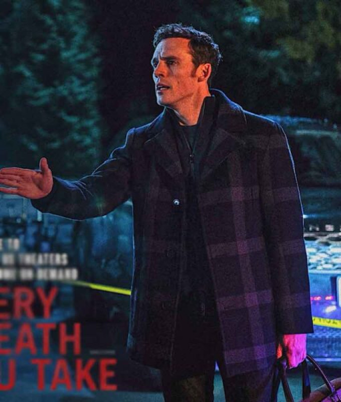 Every Breath You Take Sam Claflin Wool Plaid Coat: 