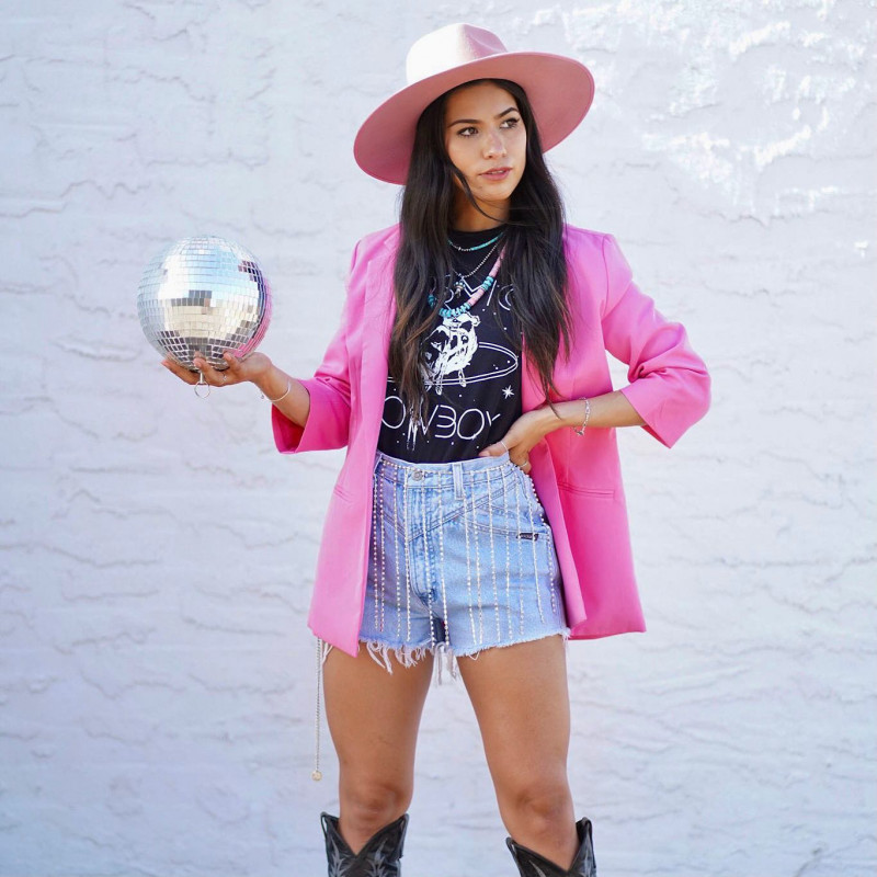 Modern Space Cowgirl Outfit With Pink Blazer: Cowgirl Outfits,  Cowgirl Fashion  