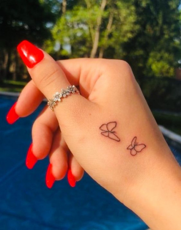 Cute Minimalist Butterfly Tattoo Inspiration: Butterfly Tattoo,  Tattoo Ideas  