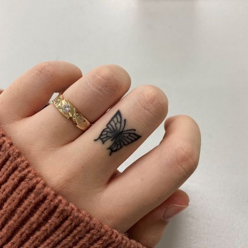 Minimalist Butterfly Design Tattoo Ideas For Fingers For Girls: Butterfly Tattoo,  Tattoo Ideas  
