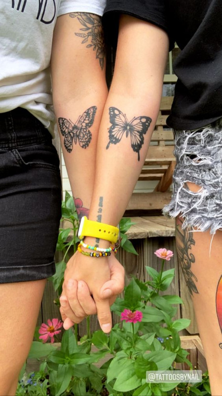 Matching Tattoo Ideas For Best Friends: Butterfly Tattoo,  Tattoo Ideas  