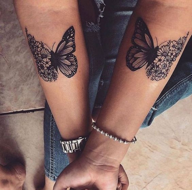 Matching Butterfly Tattoo Idea For Couples: Butterfly Tattoo,  Tattoo Ideas  
