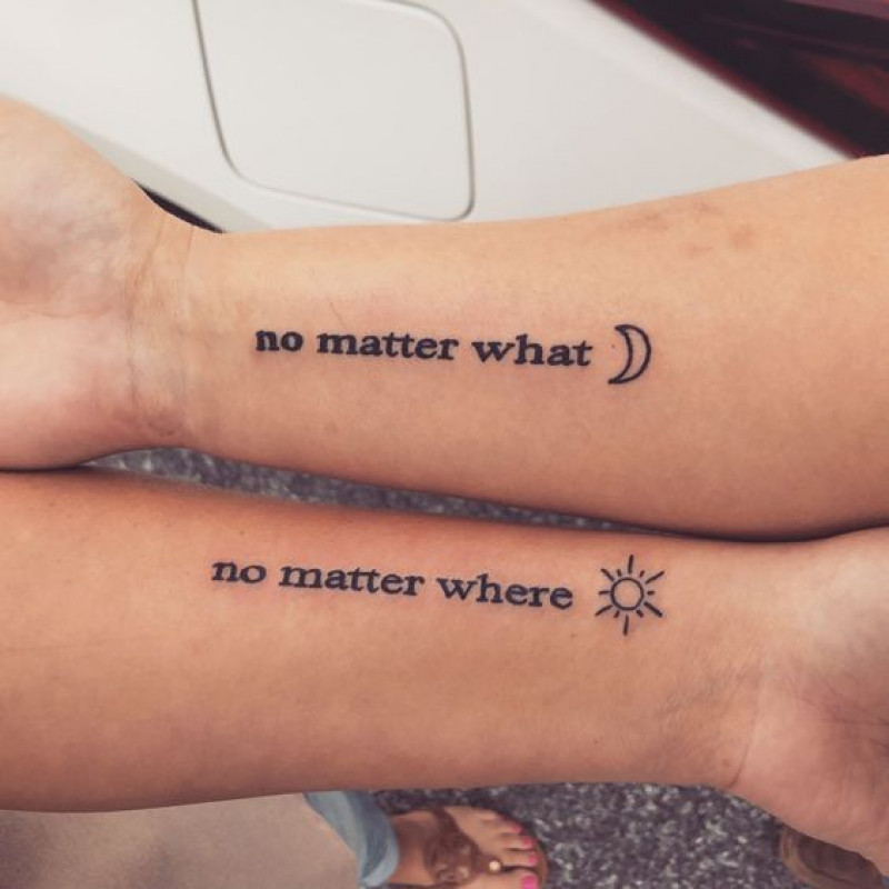 No Matter What, No Matter Where Tattoo For Couples: Couple Tattoo  