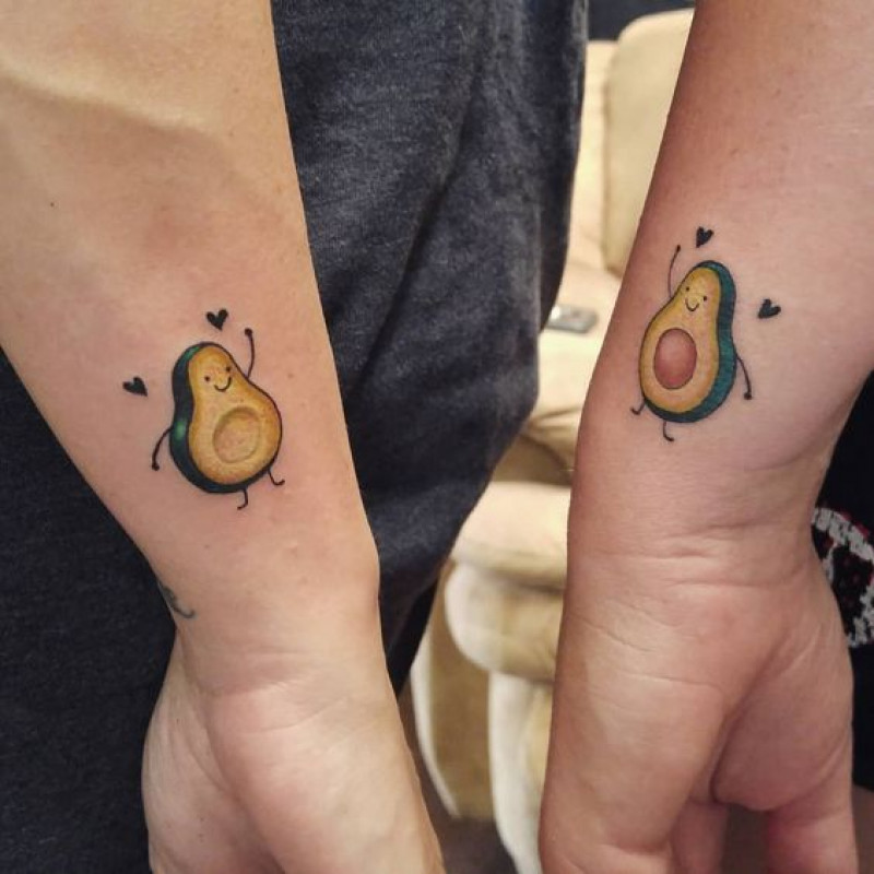 Cute Avocado Couple Tattoo Ideas: Couple Tattoo  