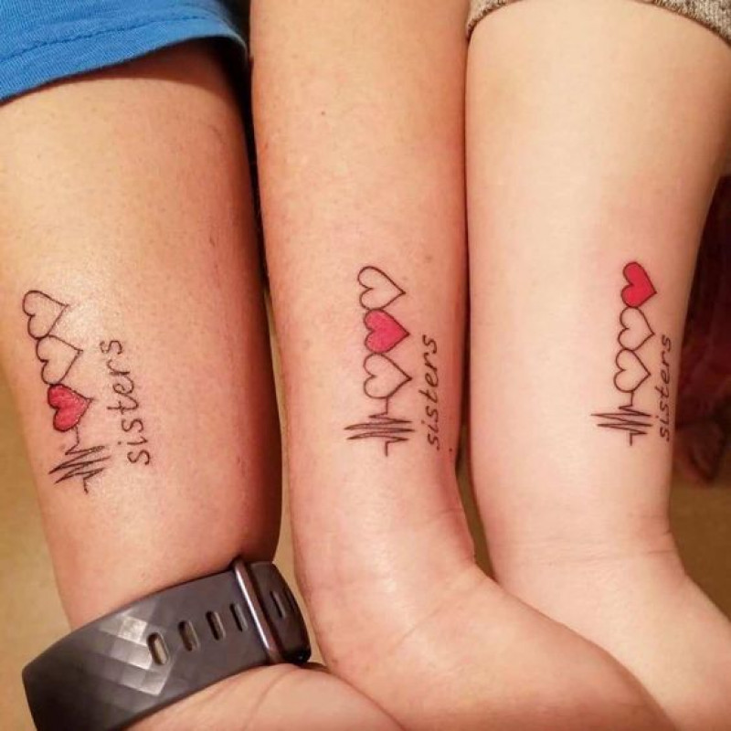 Heart Beat Tattoo Idea For Sisters: Tattoo Ideas  