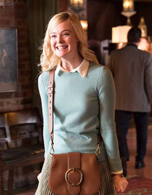 A Rainy Day In New York Elle Fanning Mint Blue Sweater: 