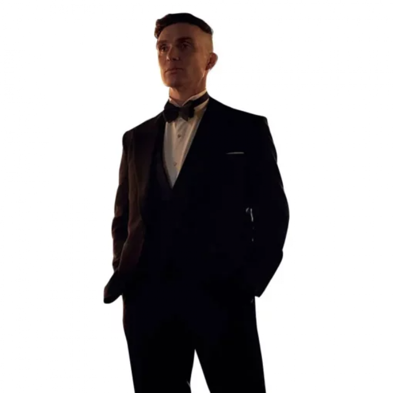 Peaky Blinders Thomas Shelby Black Tuxedo Suit: 