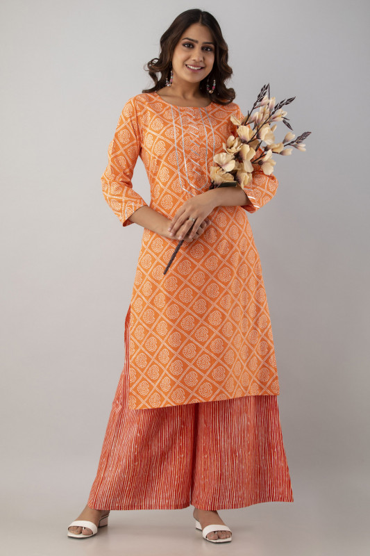 Buy Cotton  Kurta Palazzo Sets Online: 