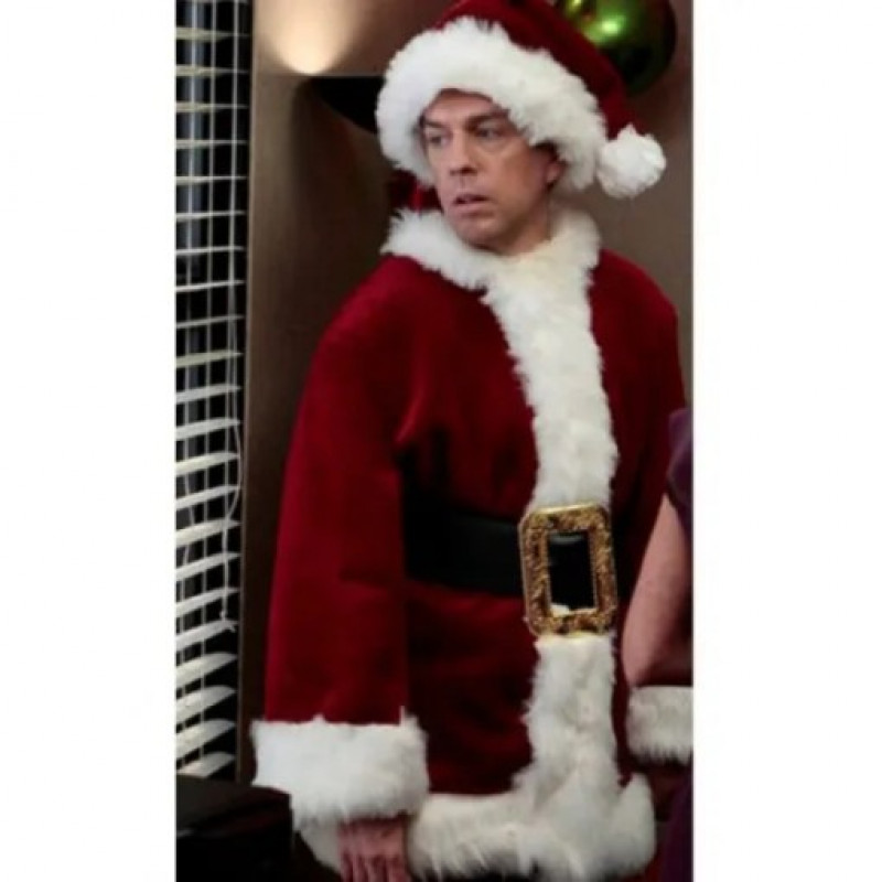 Ed Helms The Office Santa Claus Red Costume Jacket: 