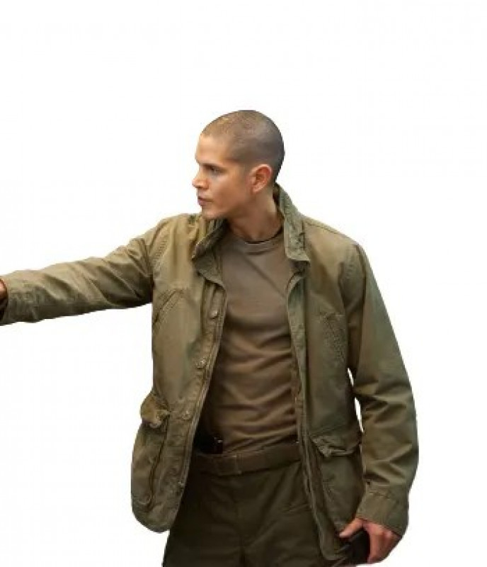 Snitch Benicio Green Cotton Field Jacket: 