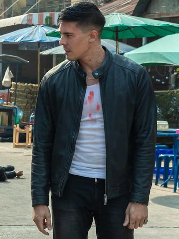 Fistful of Vengeance Lu Xin Lee Biker Leather Jacket: Leather jacket  