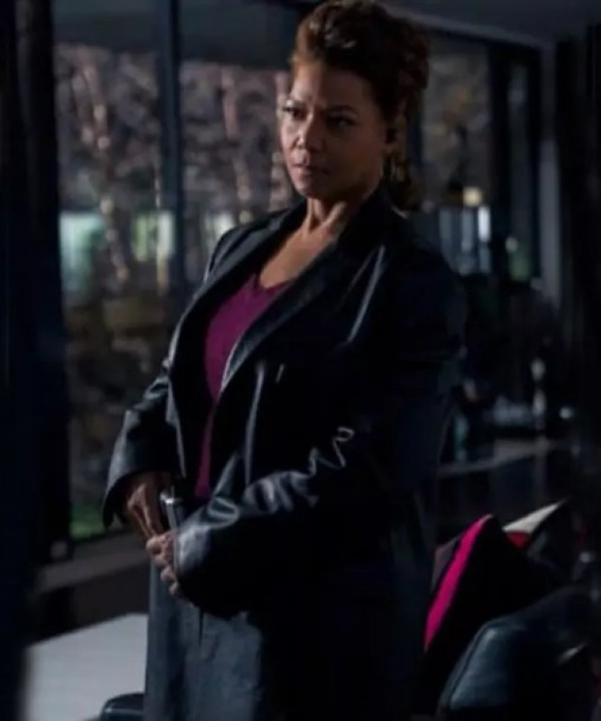 Queen Latifah The Equalizer Black PU Leather Coat: 