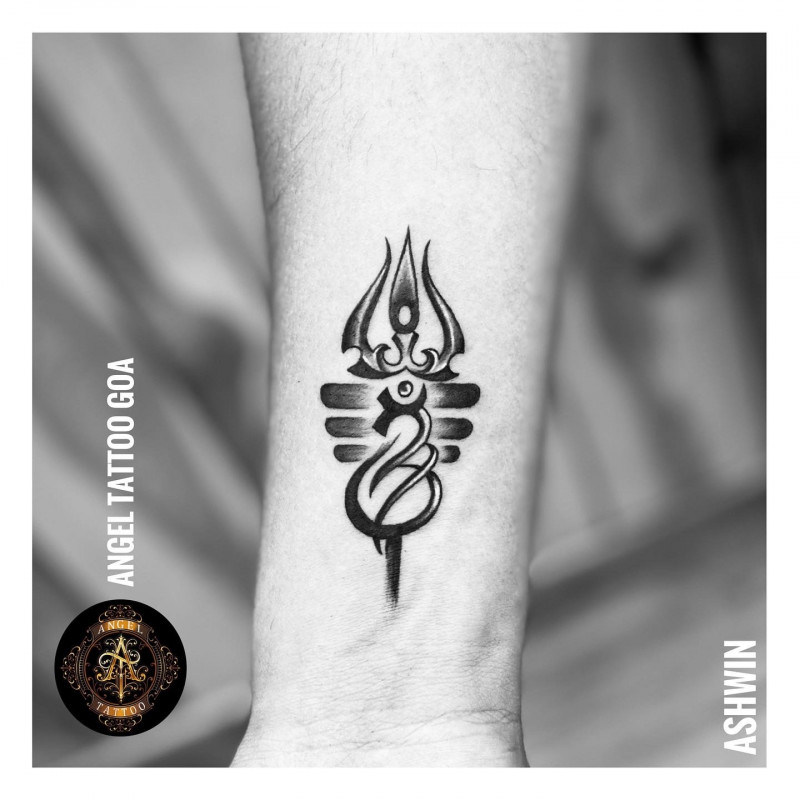 om with trishul armband tattoo Best Tattoo studio in India Black Poison